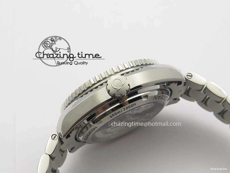 1218 Planet Ocean GMT 43.5mm V6F Goodplanet Orange Marker Blue Dial On SS Bracelet A ModernLook 8215